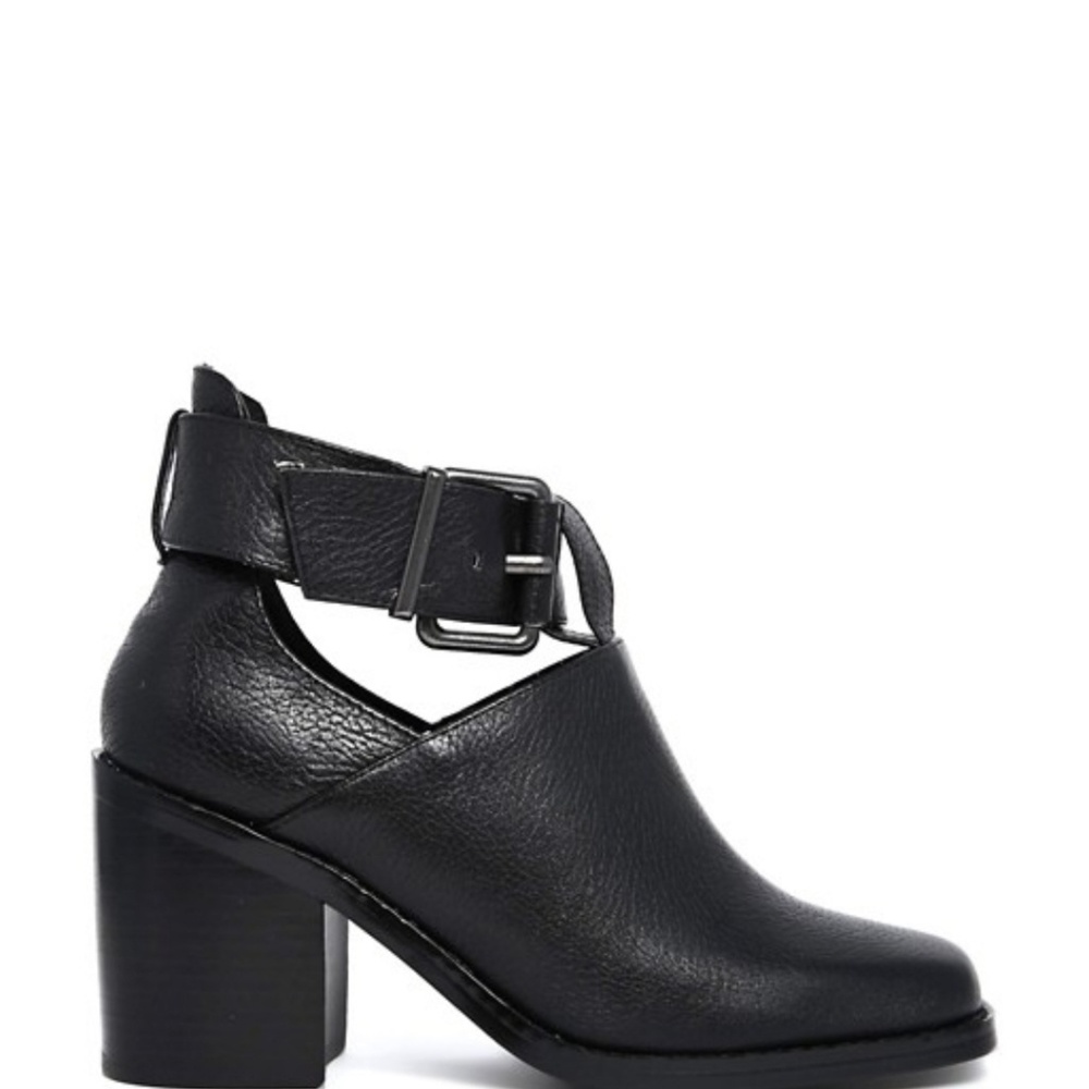 ASOS Shellys London Black Buckle Ankle Boots